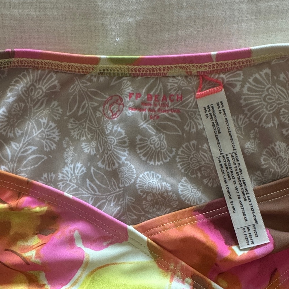 Free People Pink and Orange Floral Bikini - Picture 3 of 4